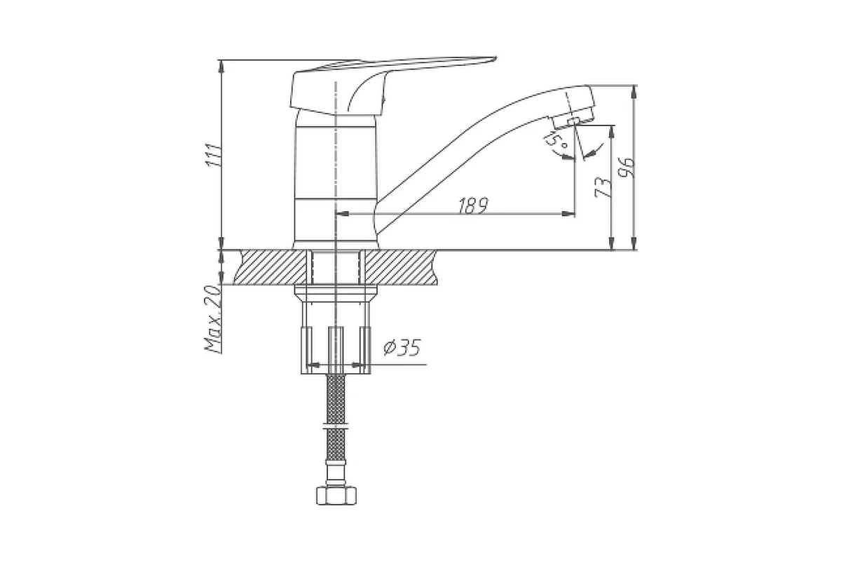 Смеситель для раковины Haiba хром HB4504-2