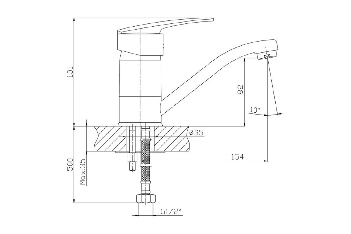 Смеситель для раковины Haiba хром HB4506