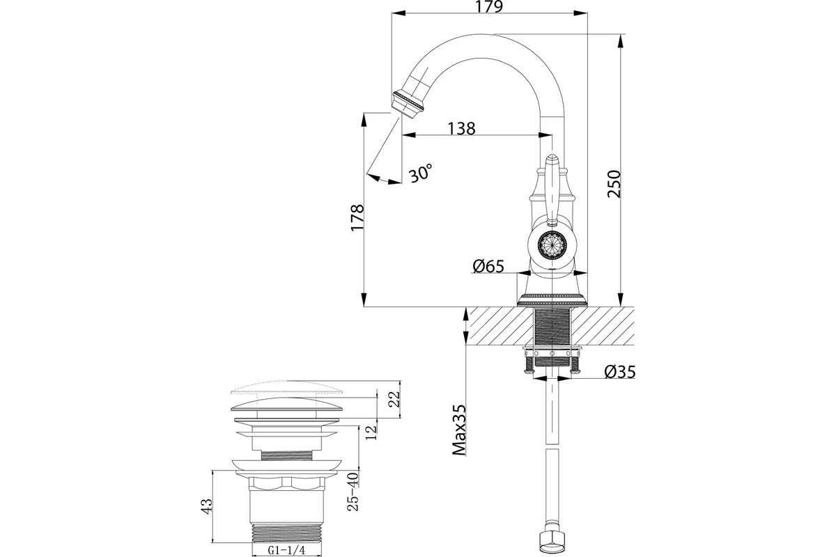 Смеситель для раковины Lemark Spark LM6707RG