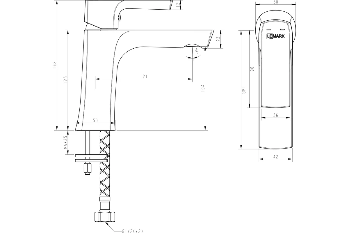 Смеситель для раковины Lemark Ursus LM7206BL