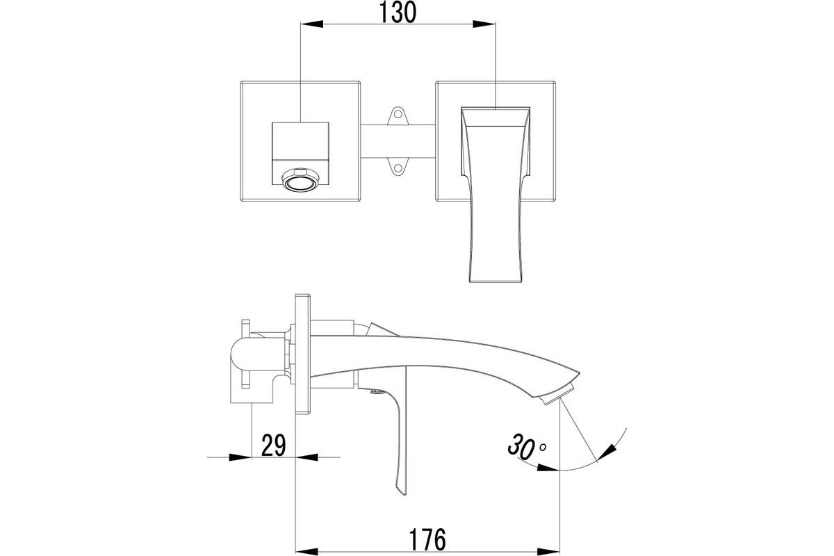 Смеситель Lemark Unit для раковины, встраиваемый LM4526C
