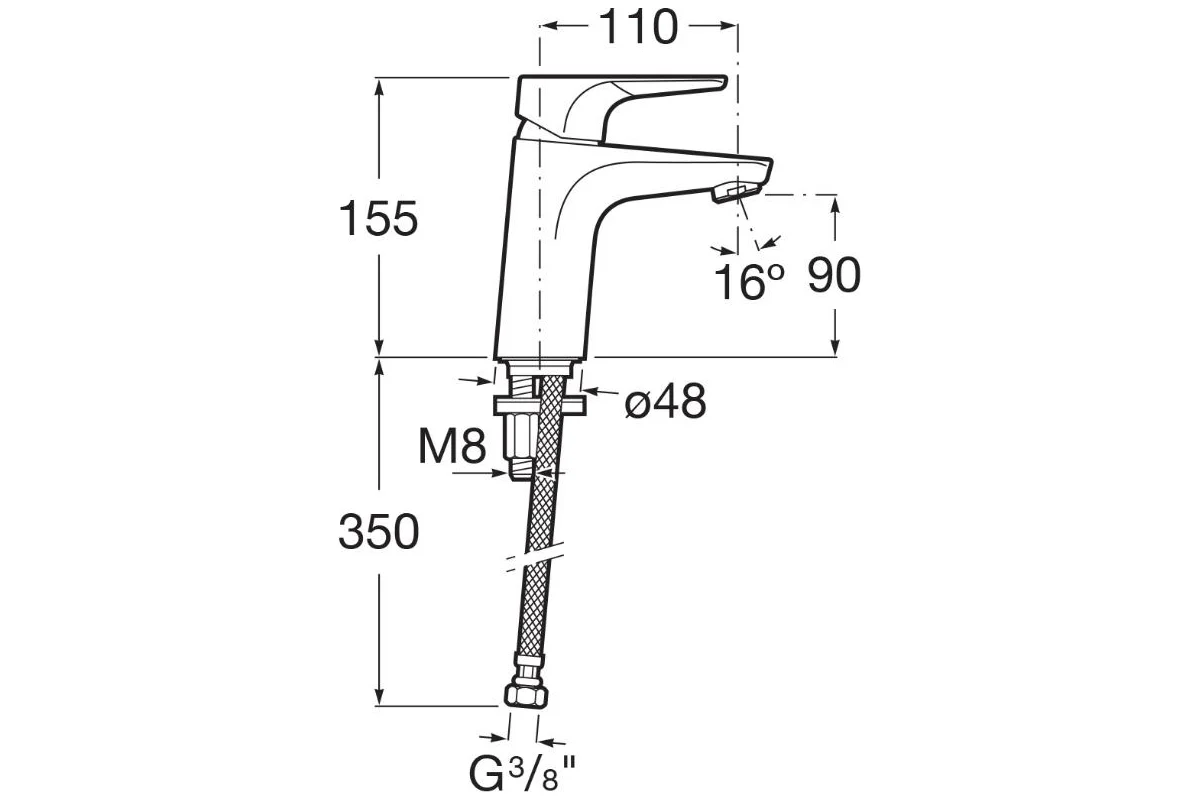 Смеситель для раковины ROCA Atlas 75A3290C0M 00000067360