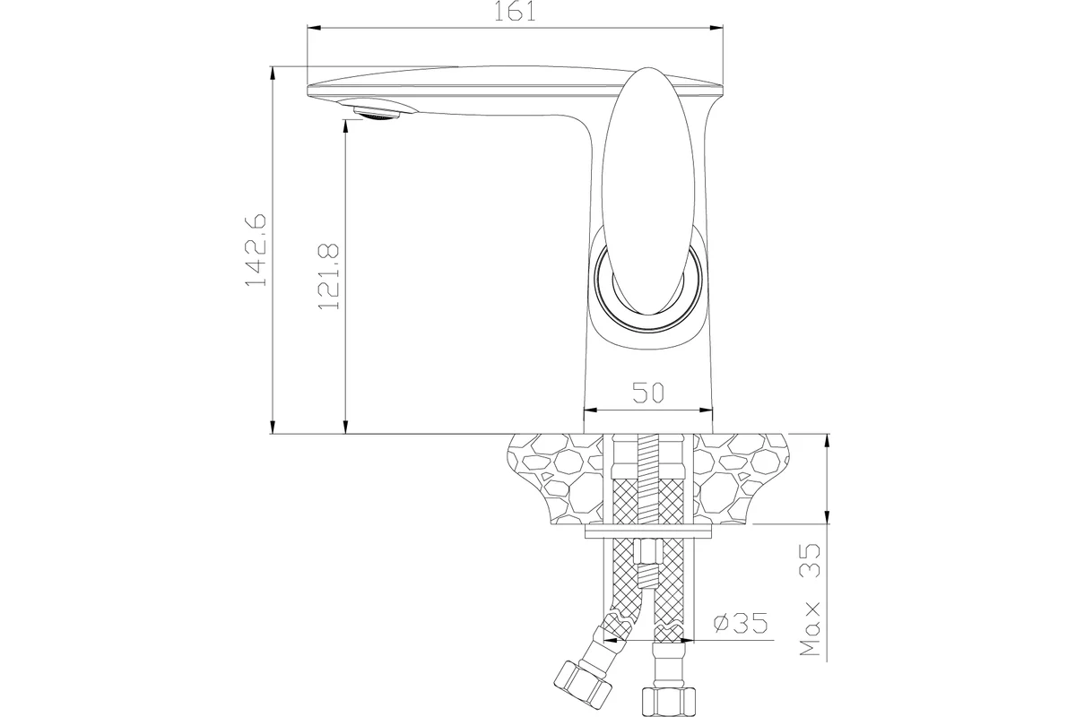 Смеситель для раковины Rossinka RS30-11