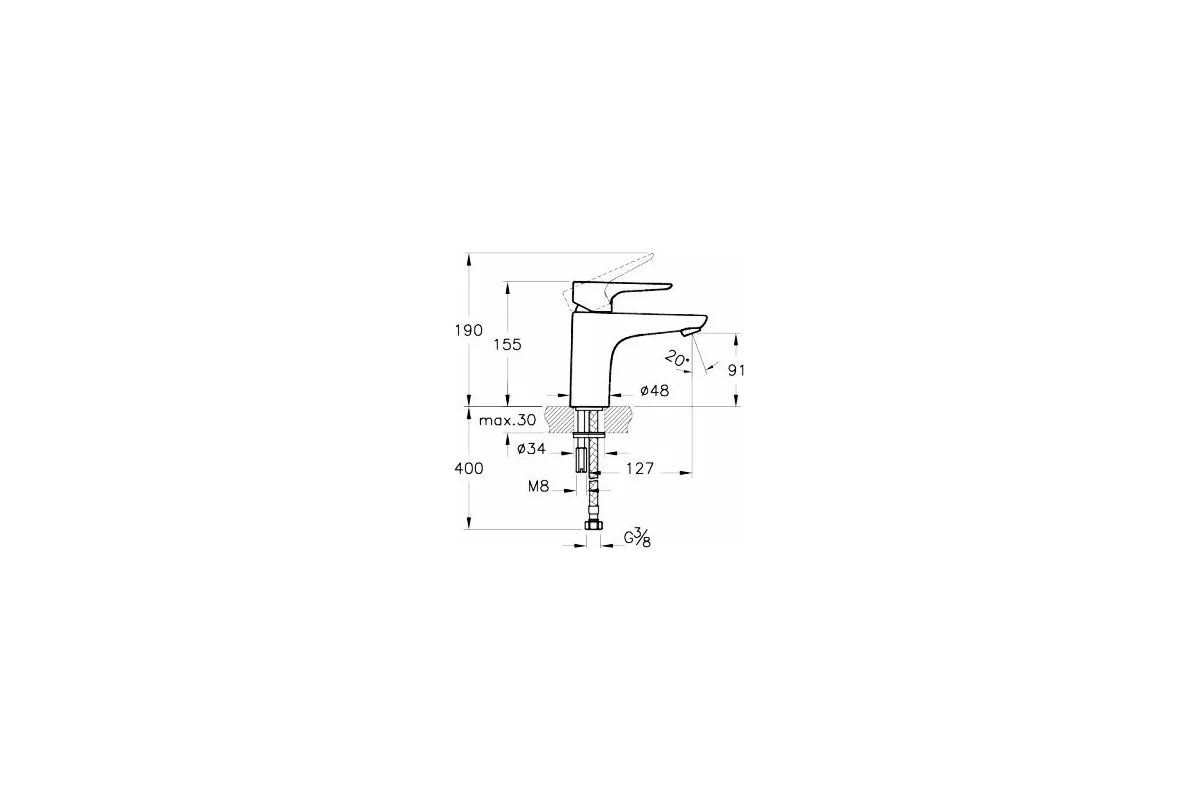 Смеситель для раковины VITRA X-Line A42321EXP