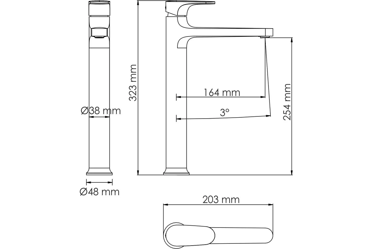 Смеситель для раковины WasserKraft Вайда (Weida) 3103H