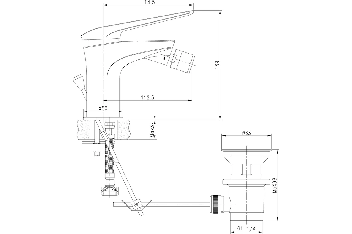 Смеситель Lemark Allegro LM5908CW для биде LM5908CW