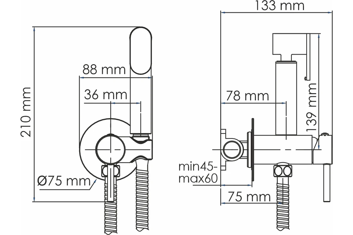 Смеситель с гигиеническим душем WasserKraft A70538