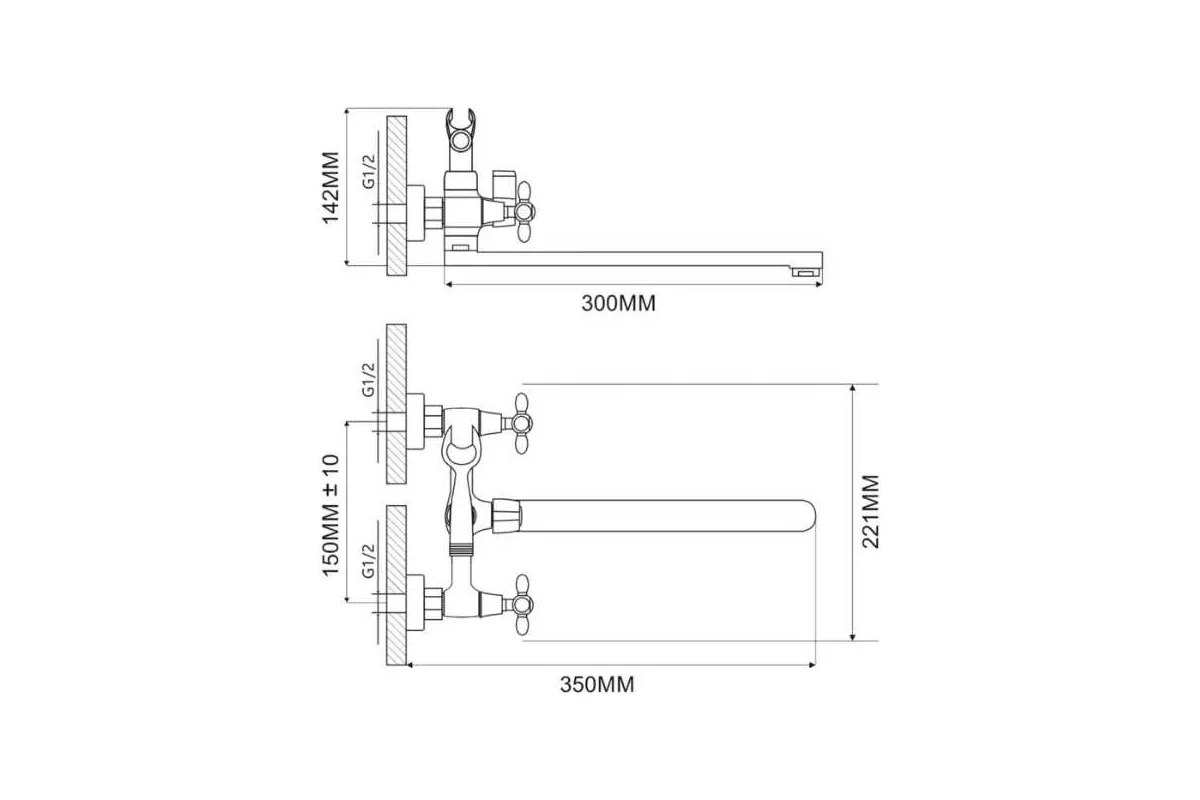 Смеситель для ванны Ammore A4683-7