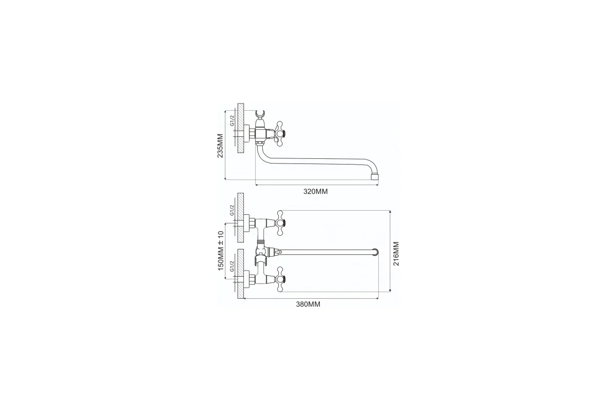 Смеситель для ванны Ammore A4688