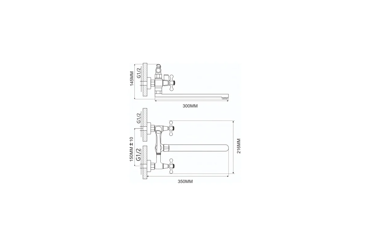 Смеситель для ванны Ammore A4688-F