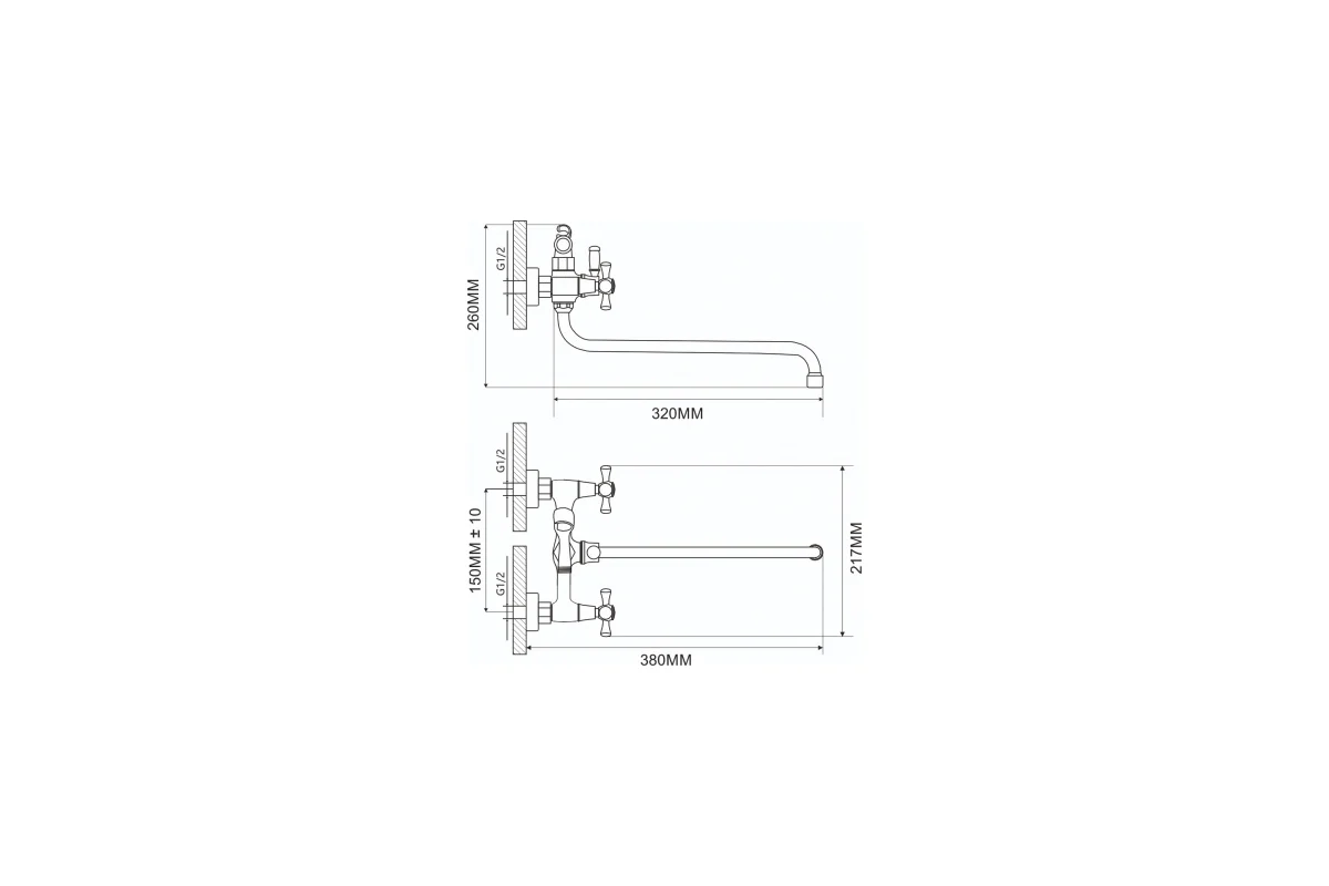 Смеситель для ванны Ammore A4782-7