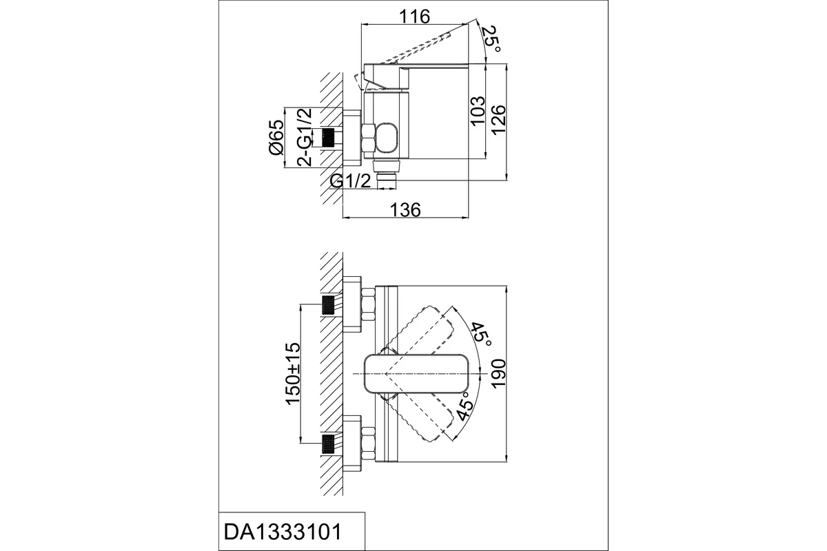 Смеситель для душа D&K DA1333101