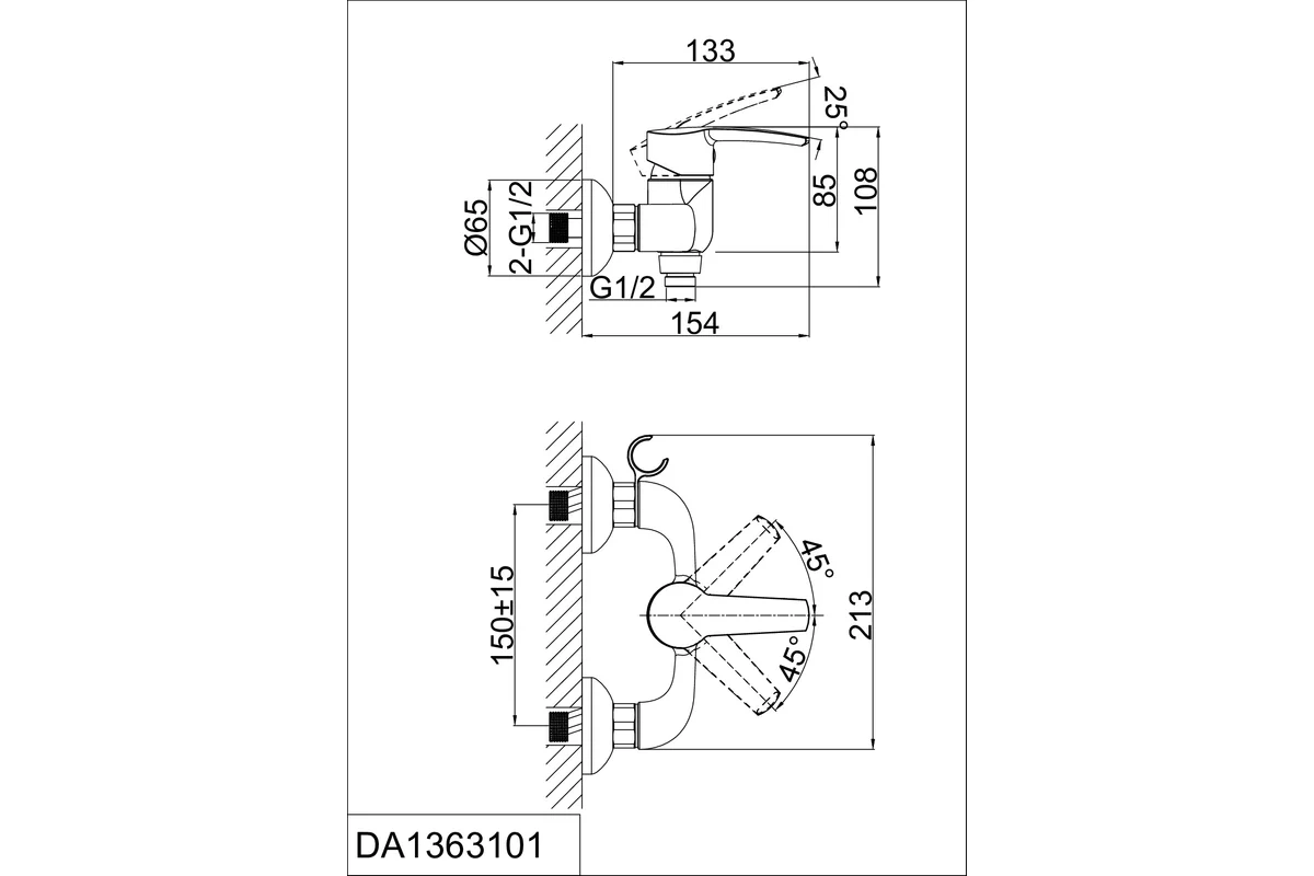 Смеситель для душа D&K DA1363101