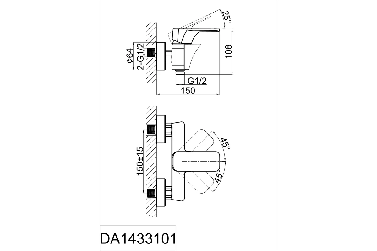 Смеситель для душа D&K DA1433103