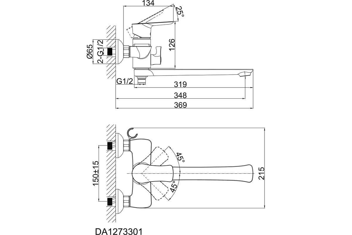 Смеситель для ванны D&K DA1273301