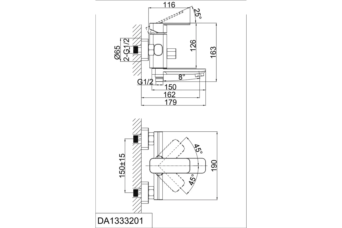 Смеситель для ванны D&K DA1333201
