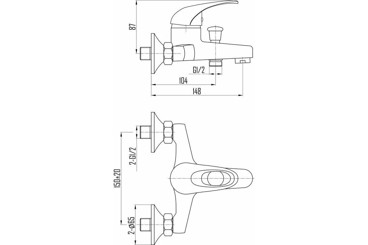 Смеситель для ванны DEVIDA ENZO DVL0324-04