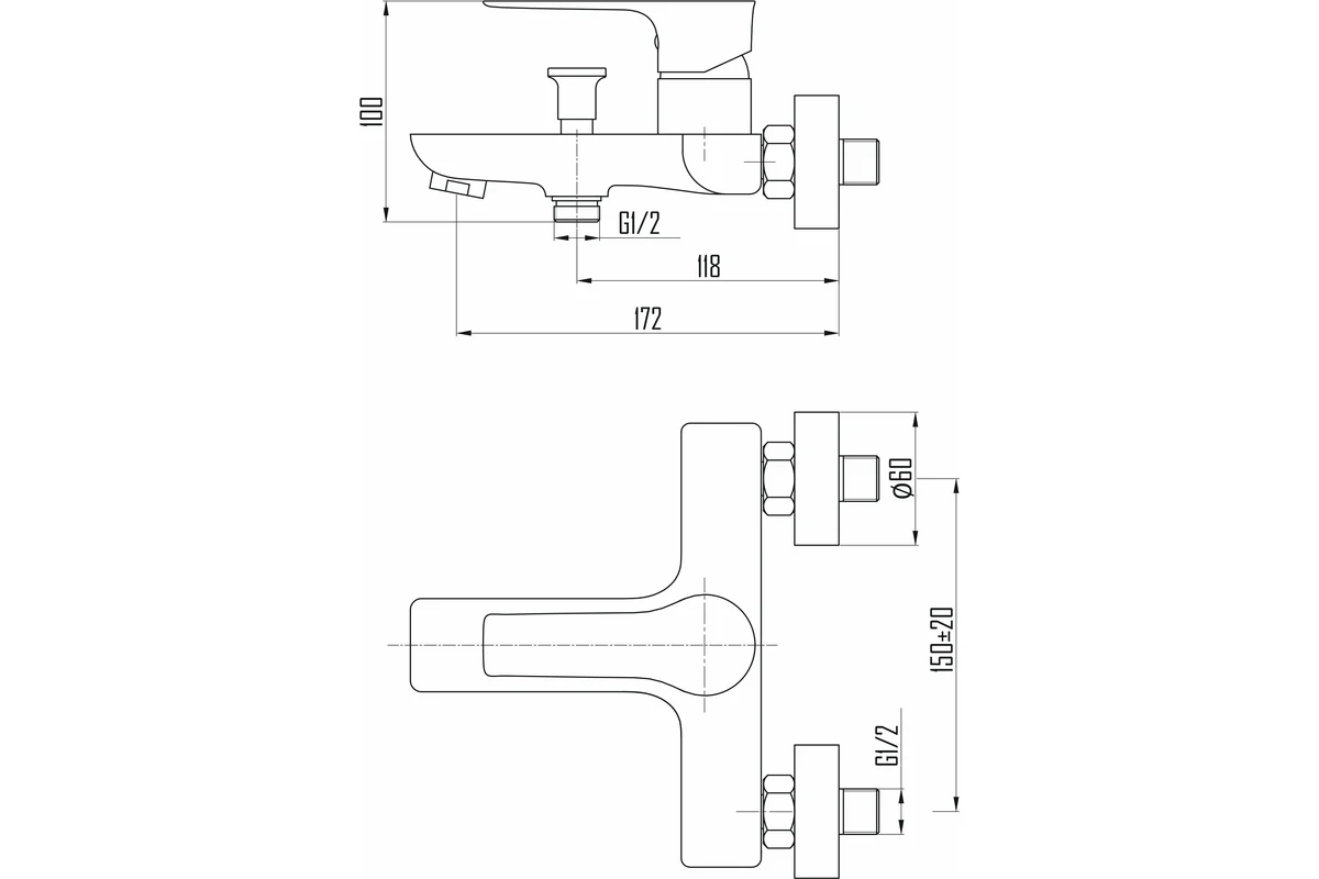 Смеситель для ванны DEVIDA ZUTTO DVS1224-14