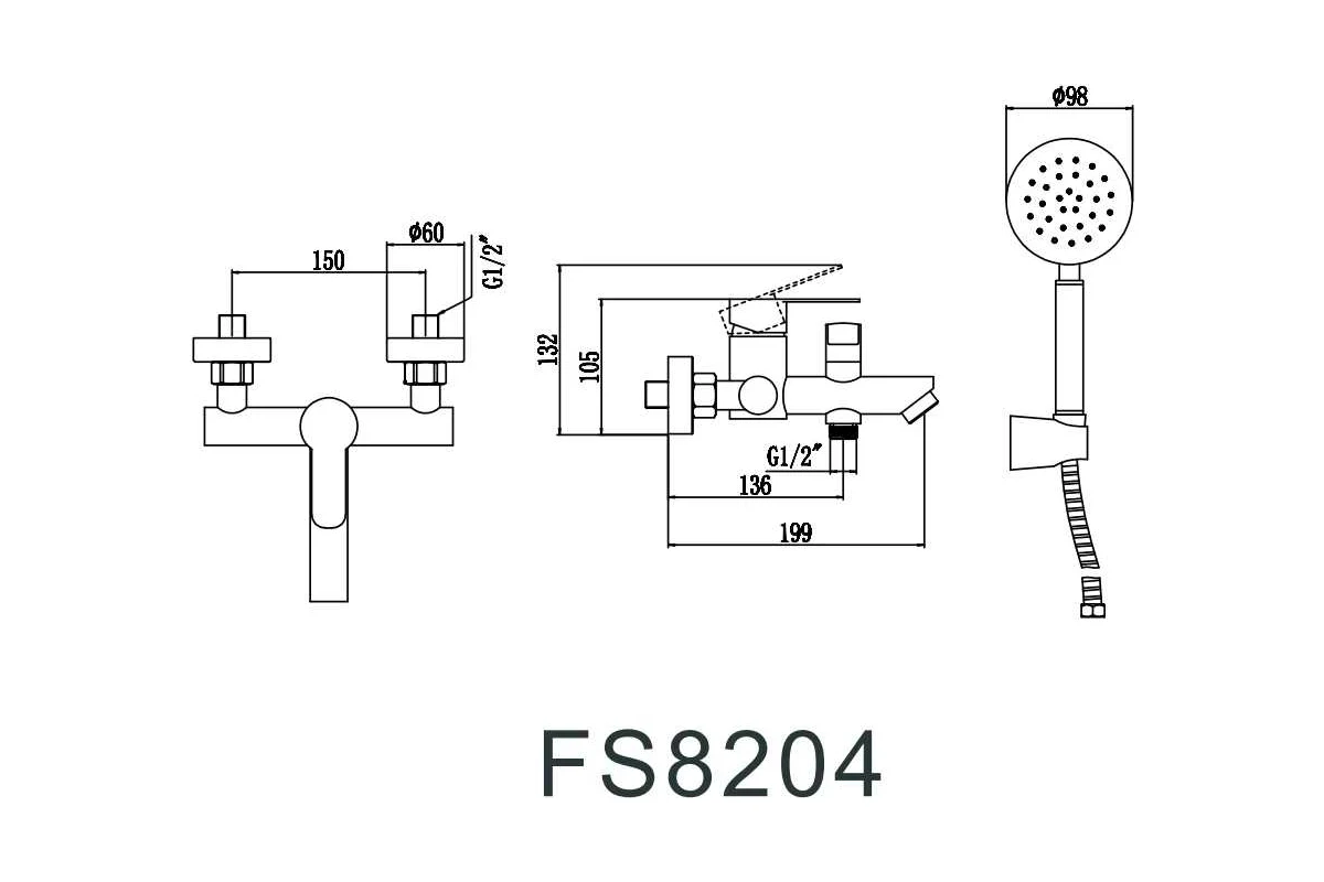 Смеситель для ванны Fmark FS8204