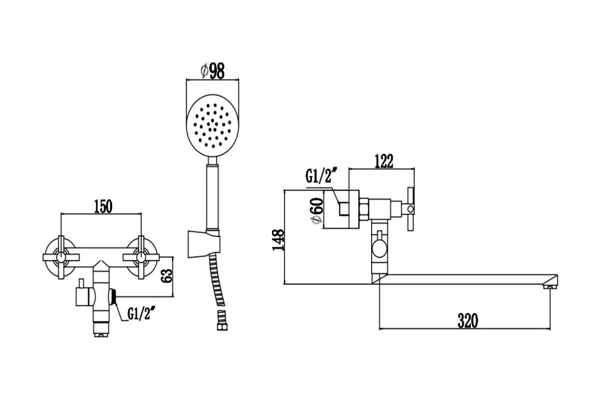 Смеситель для ванны Fmark FS8424H