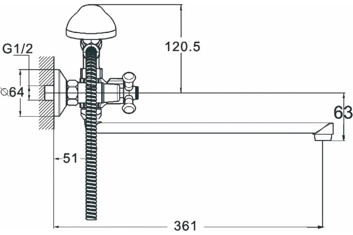 Смеситель для ванной G-Lauf QMT7-B722