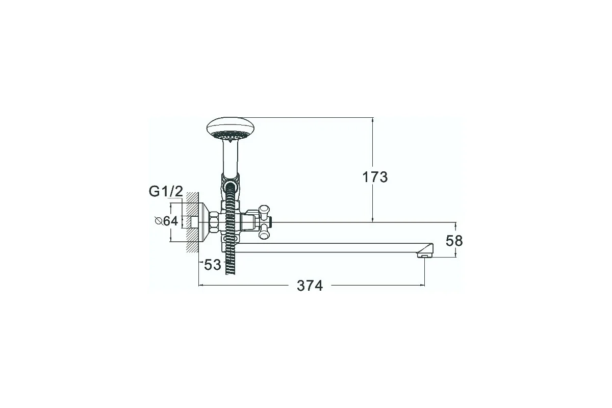 Смеситель для ванной G-Lauf QST7-A827