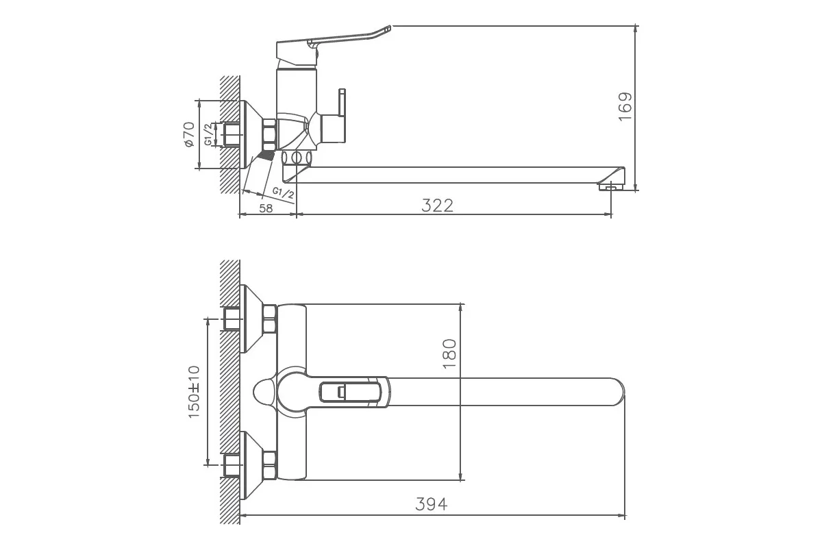 Смеситель для ванны Haiba HB22556