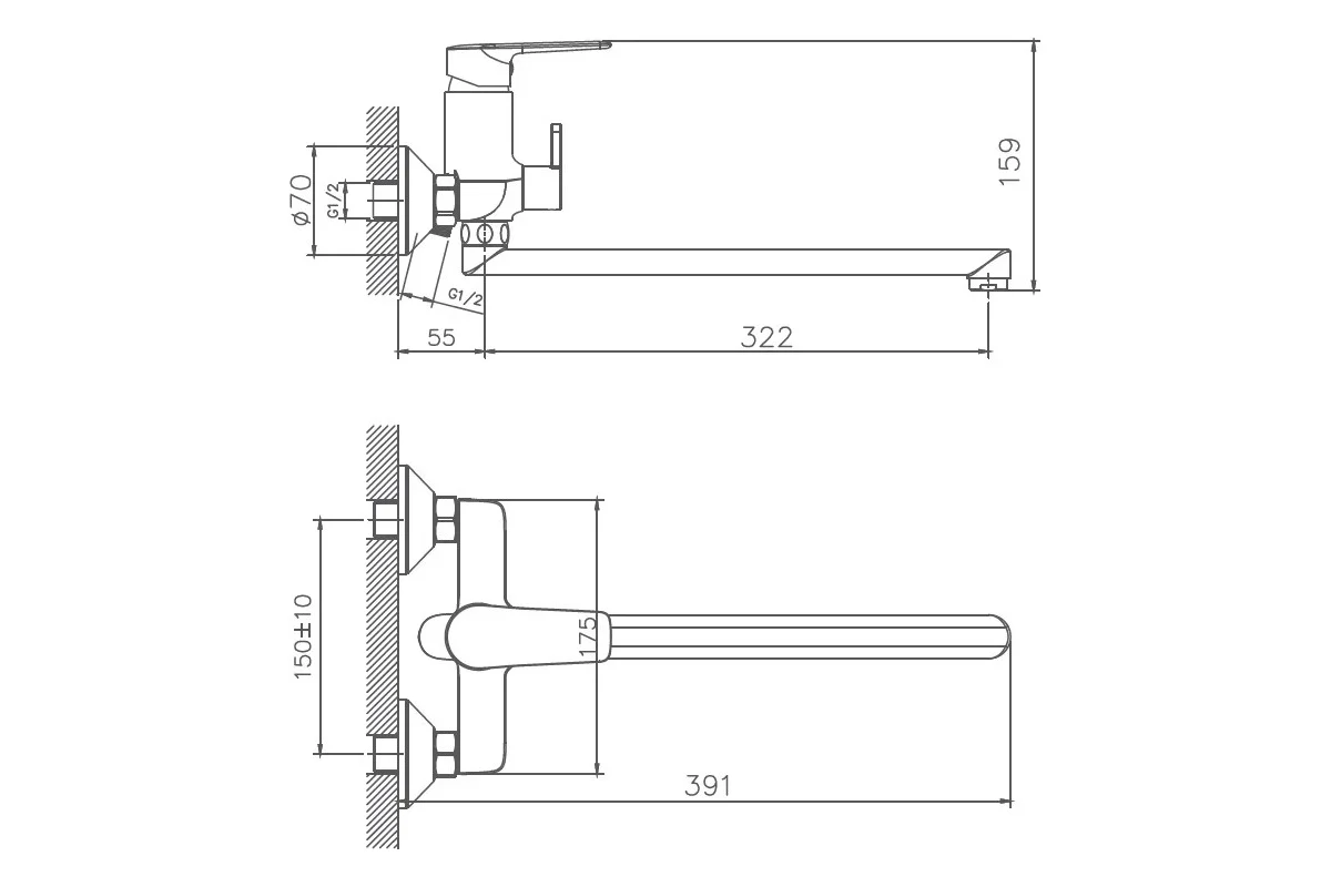 Смеситель для ванны Haiba HB22563