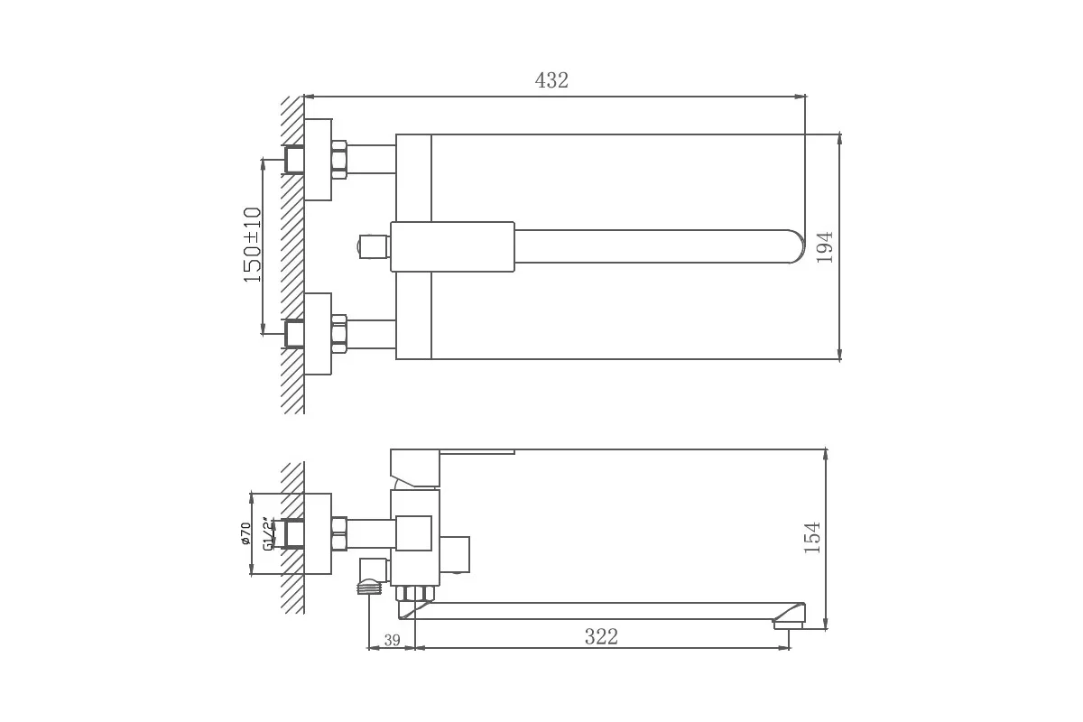 Смеситель для ванны Haiba HB22803