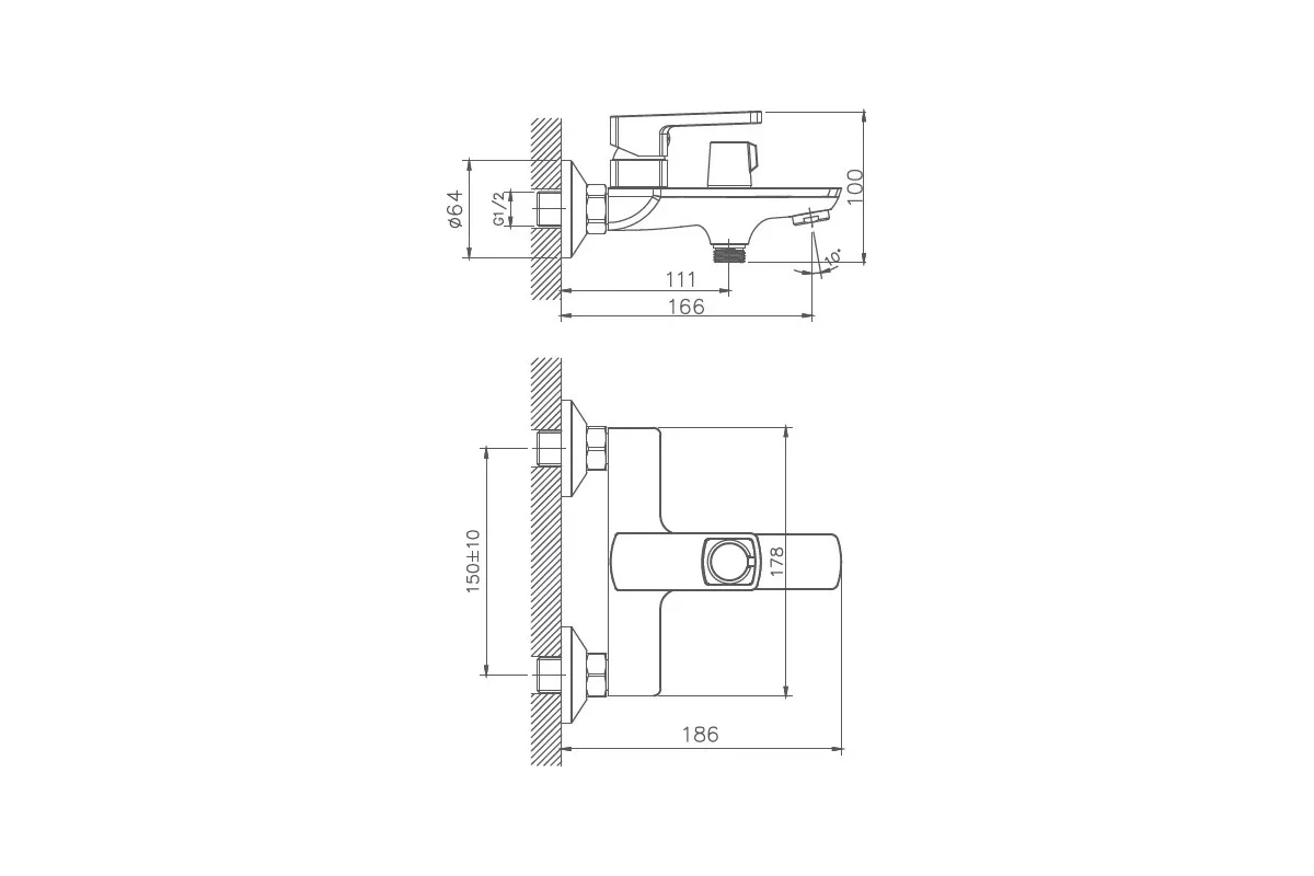 Смеситель для ванны Haiba HB60176