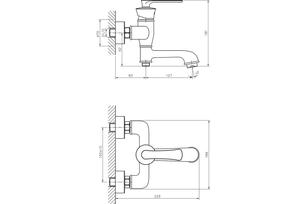 Смеситель для ванны Haiba HB60181-7