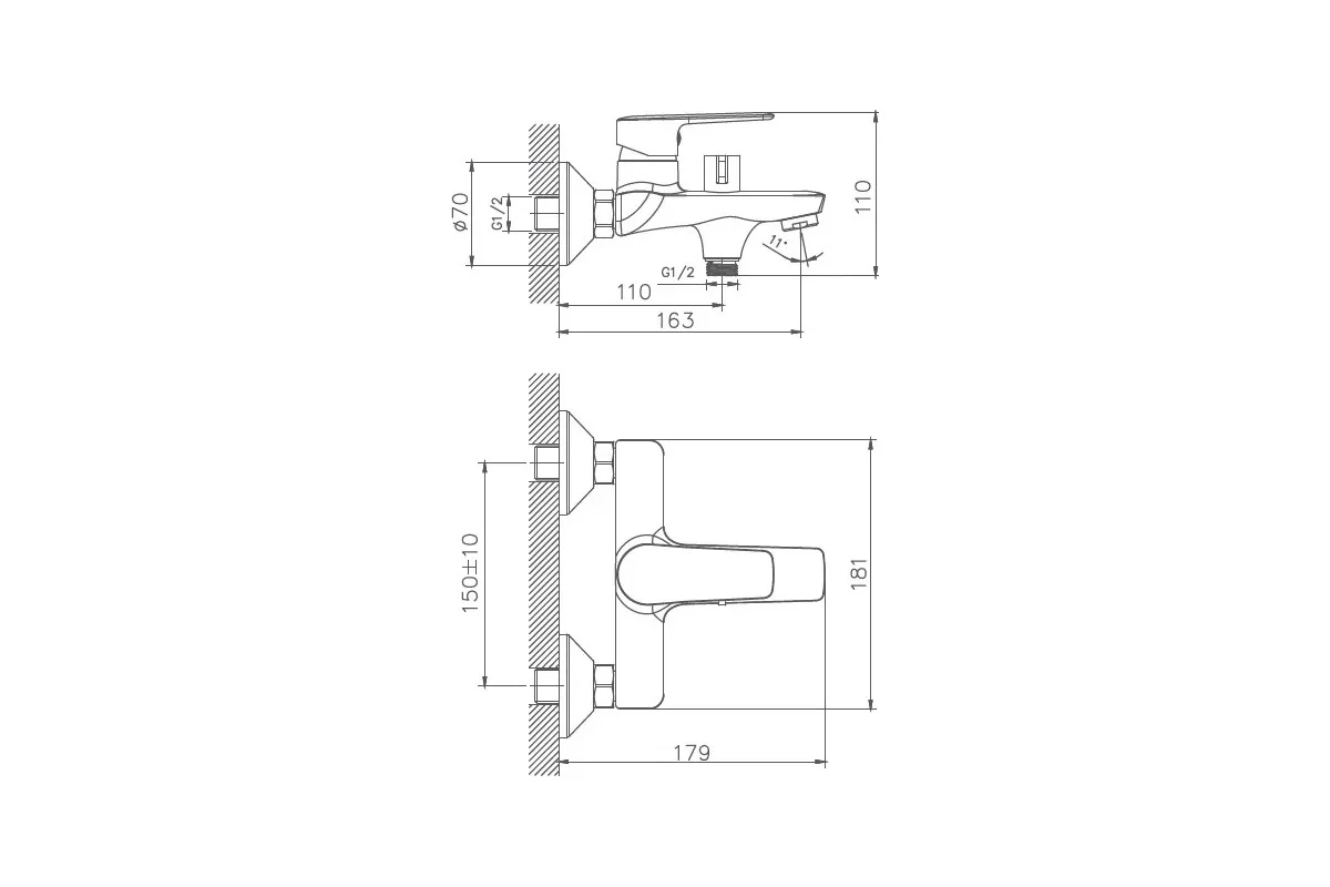 Смеситель для ванны Haiba HB60563