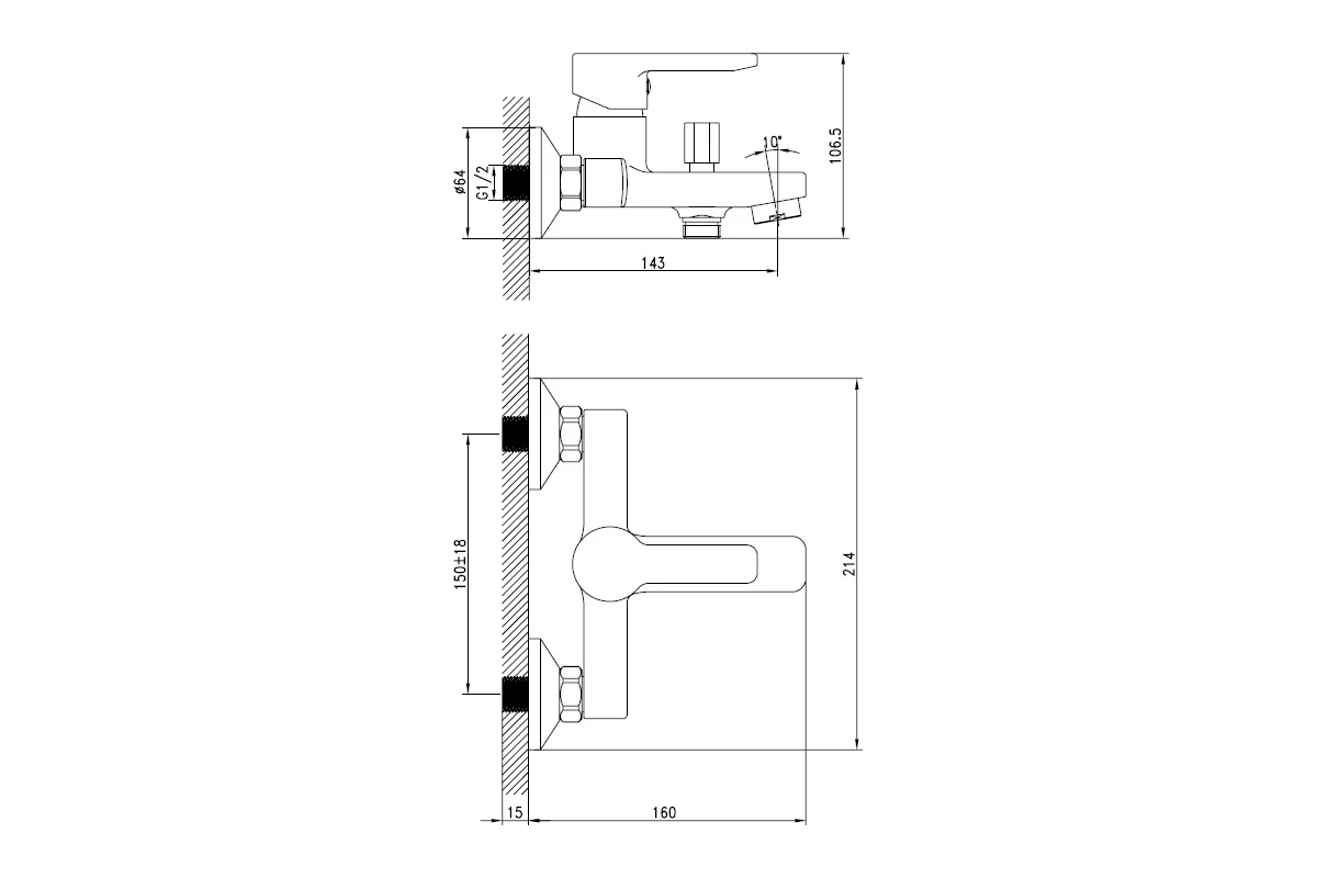 Смеситель для ванны IDDIS Sena ID SENSB00i02