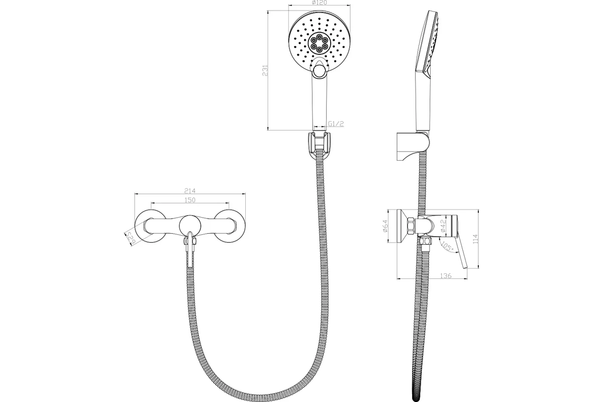 Смеситель для душа Lemark Minima LM3803C