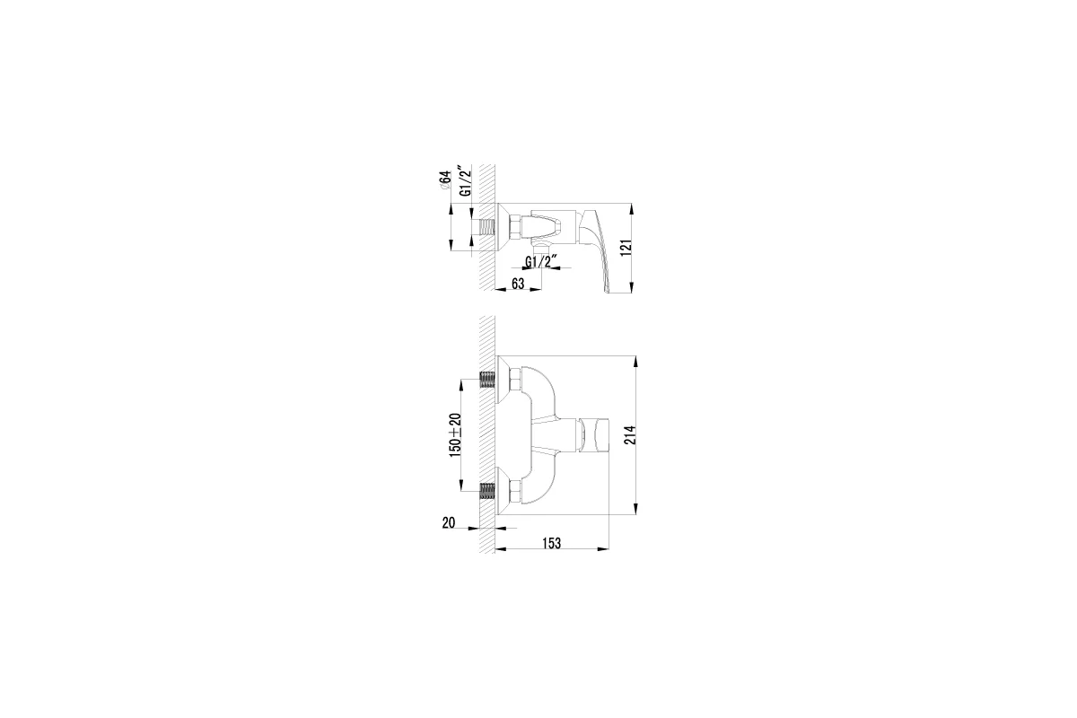 Смеситель для душа Lemark Plus Shape LM1703C