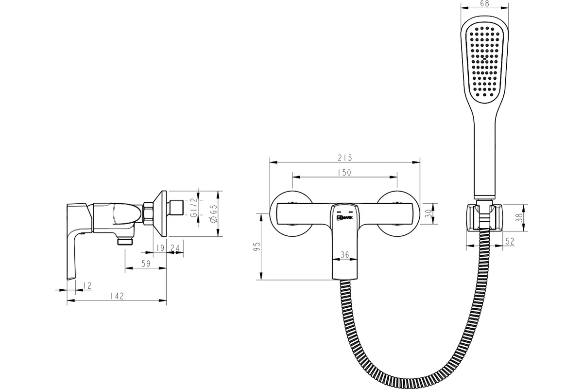 Смеситель для душа Lemark Ursus LM7203BL