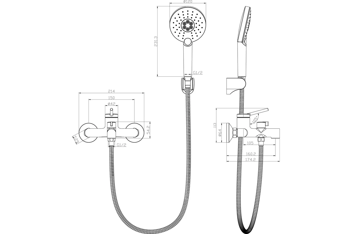 Смеситель для ванны Lemark Minima LM3814C
