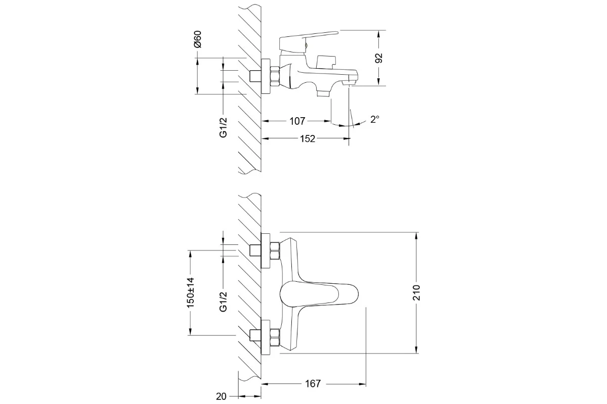 Смеситель для ванны Lemark Point LM0314C