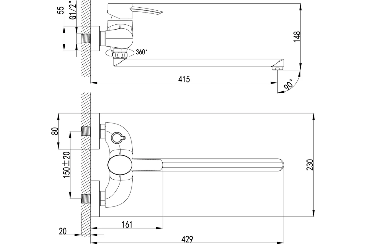 Смеситель Lemark Atlantiss LM3217C для ванны LM3217C