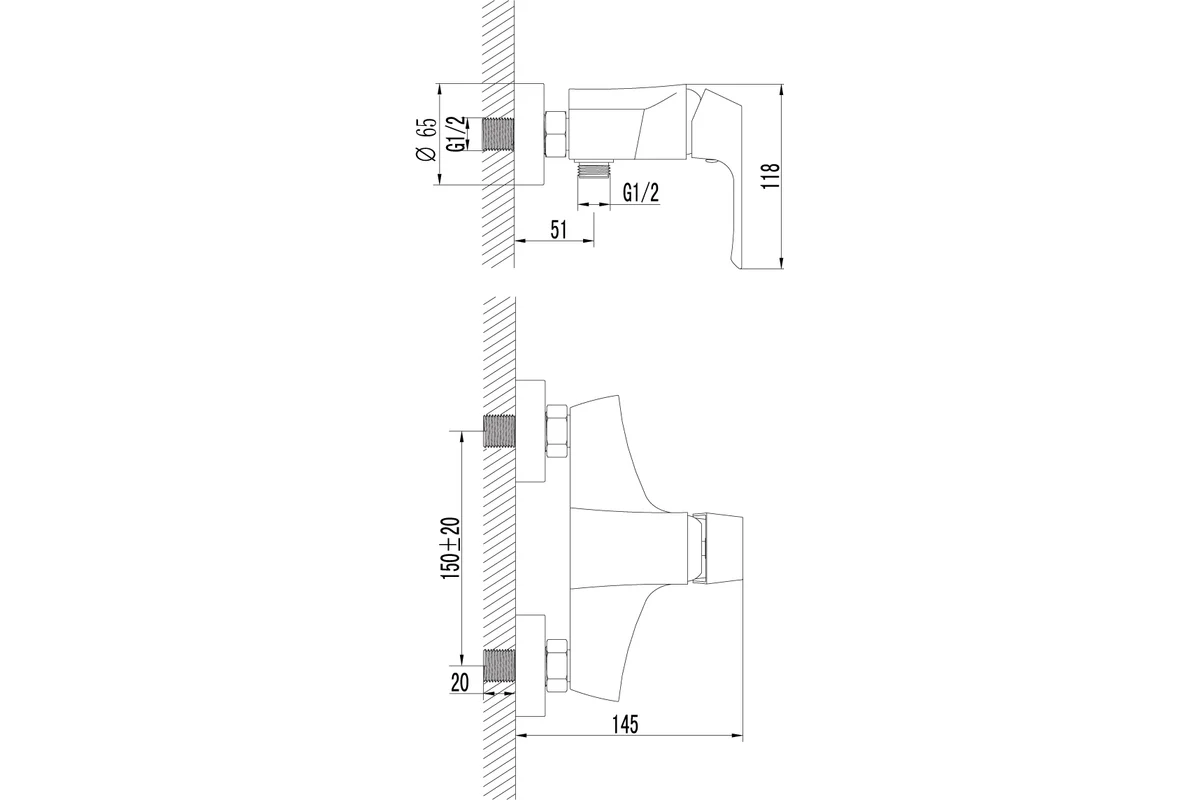 Смеситель Lemark Unit для душа LM4503C