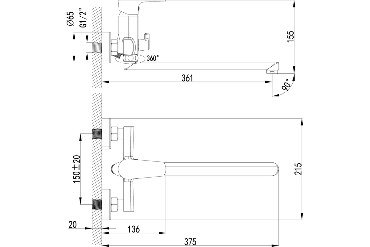 Универсальный смеситель Lemark Plus Factor LM1651C
