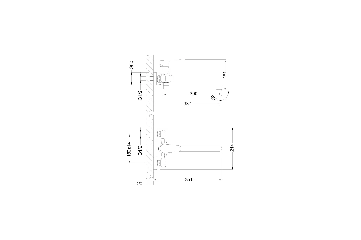 Универсальный смеситель Lemark Point LM0351C