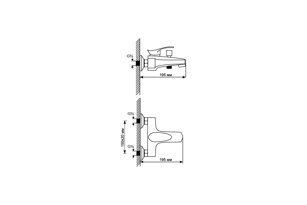 Смеситель для ванны mixline ML03-01 522141