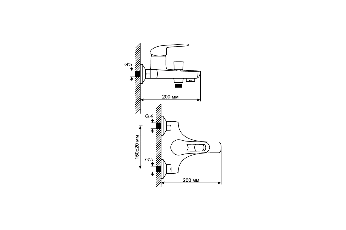 Смеситель для ванны mixline ML05-01 522144