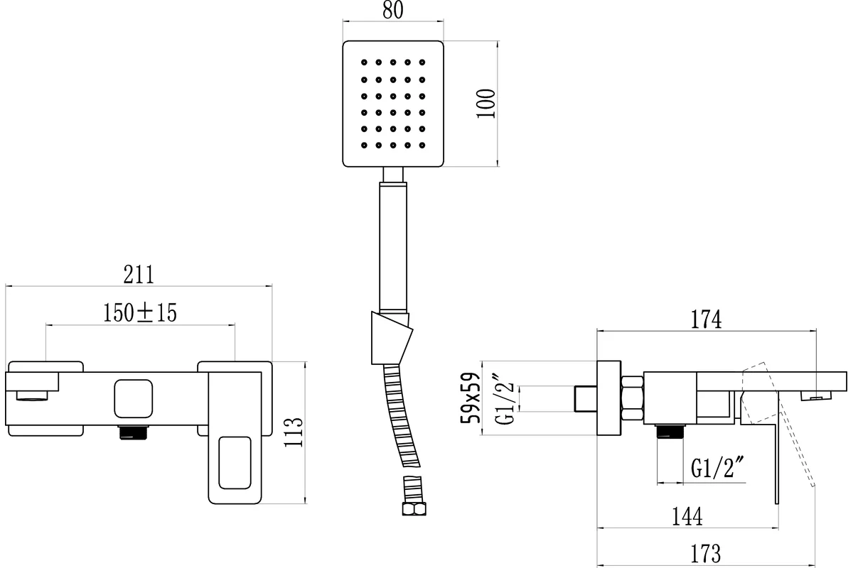 Смеситель для ванны Savol S-SUS4003H 24654