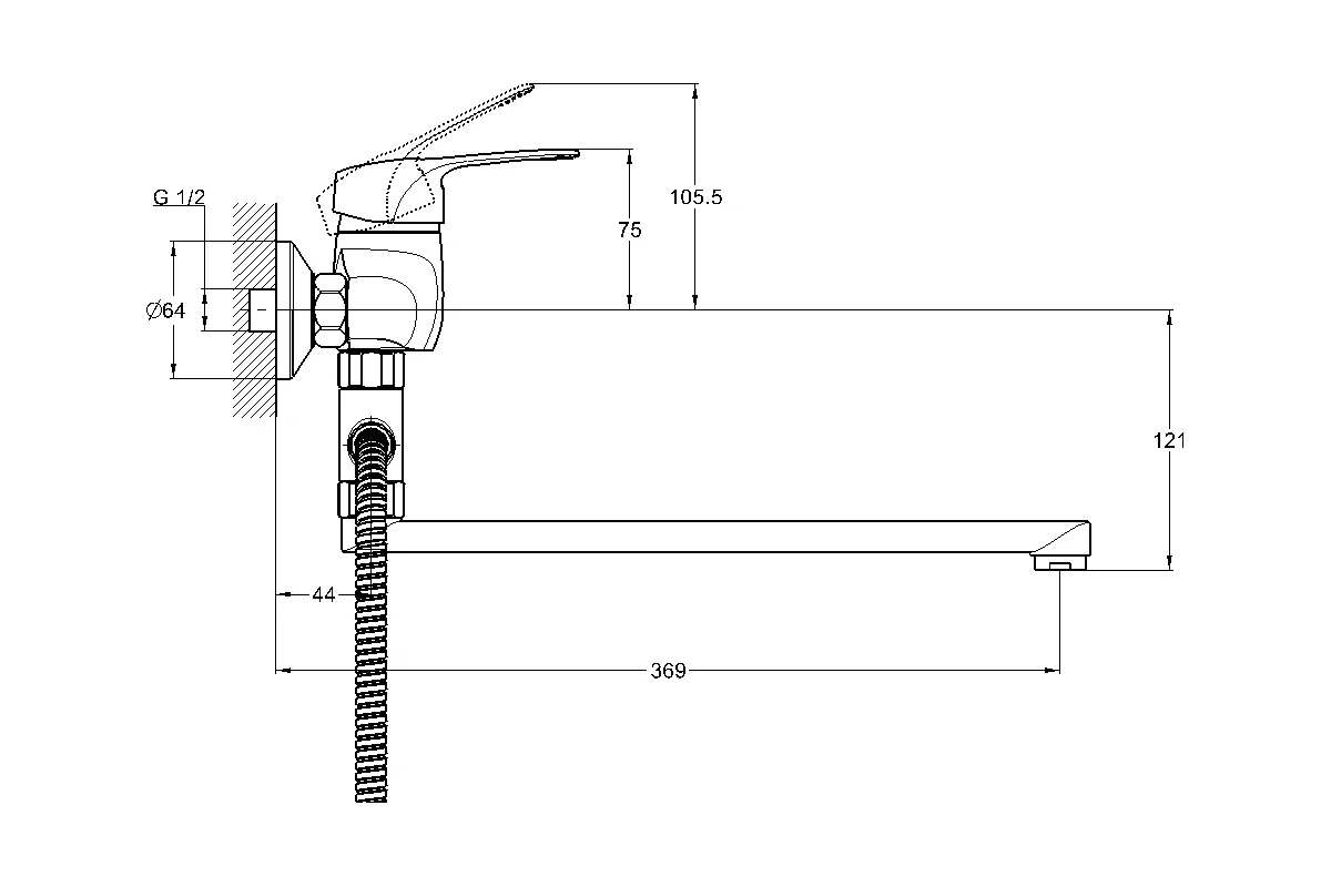 Смеситель для ванной Solone LUN6-A031