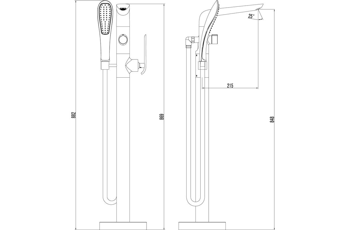 Смеситель Lemark Melange для ванны, напольный LM4944CW