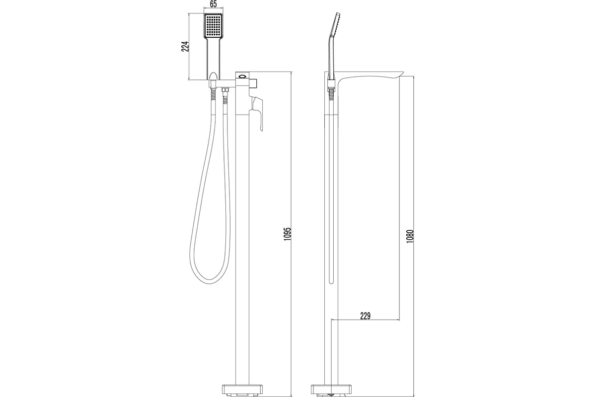 Смеситель Lemark Unit для ванны, напольный LM4544C