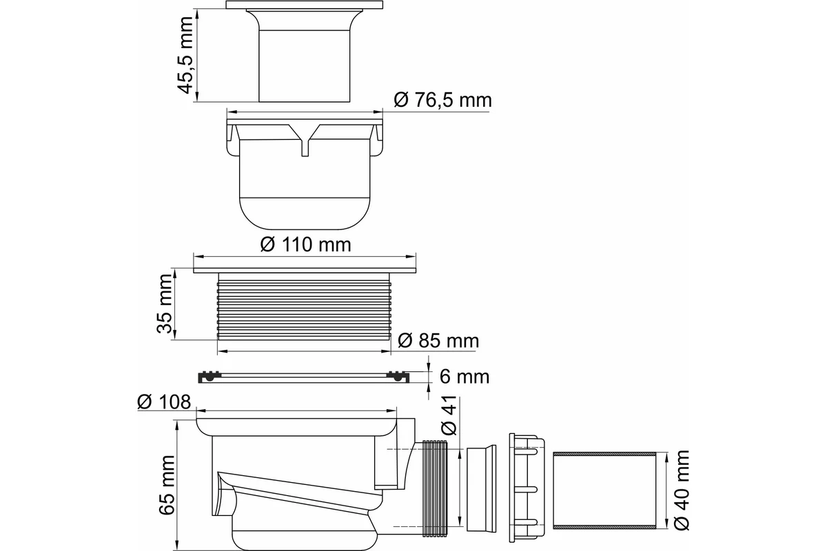 Сифон для поддонов WasserKRAFT D455