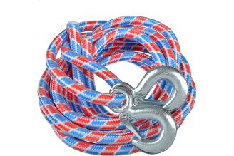 Буксировочный трос NEW GALAXY с крюками (авиационный капрон) 5т, в чехле, 5м 773-029